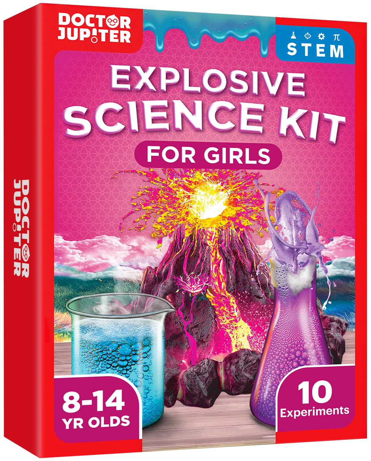 Doctor Jupiter Explosive Science Kit for Girls Ages 8-10-12-14 | Birthday Gift Ideas for 8,9,10+ Year Olds | Chemistry Set, STEM Toy Kit with 10 Experiments | Learning & Educational Projects