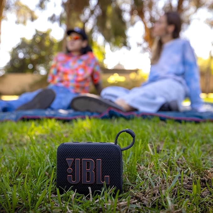 JBL Go 4 - Ultra-Portable, Waterproof and Dustproof Bluetooth Speaker, Big JBL Pro Sound with Punchy bass, 7-Hour Built-in Battery, Made in Part with Recycled Materials (Black)