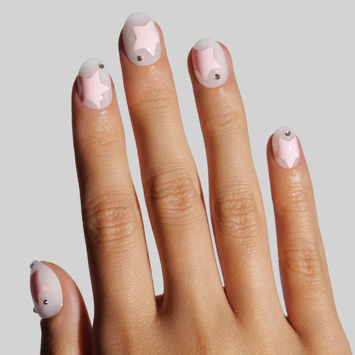 Celebritips Nail Art Press-Ons | Star Candy, Extra Short Oval Nails, Reusable, Salon Quality Fall Nails | 16 sizes - 32 Nails Kit with Super-hold Nail Glue and Sticky Tabs