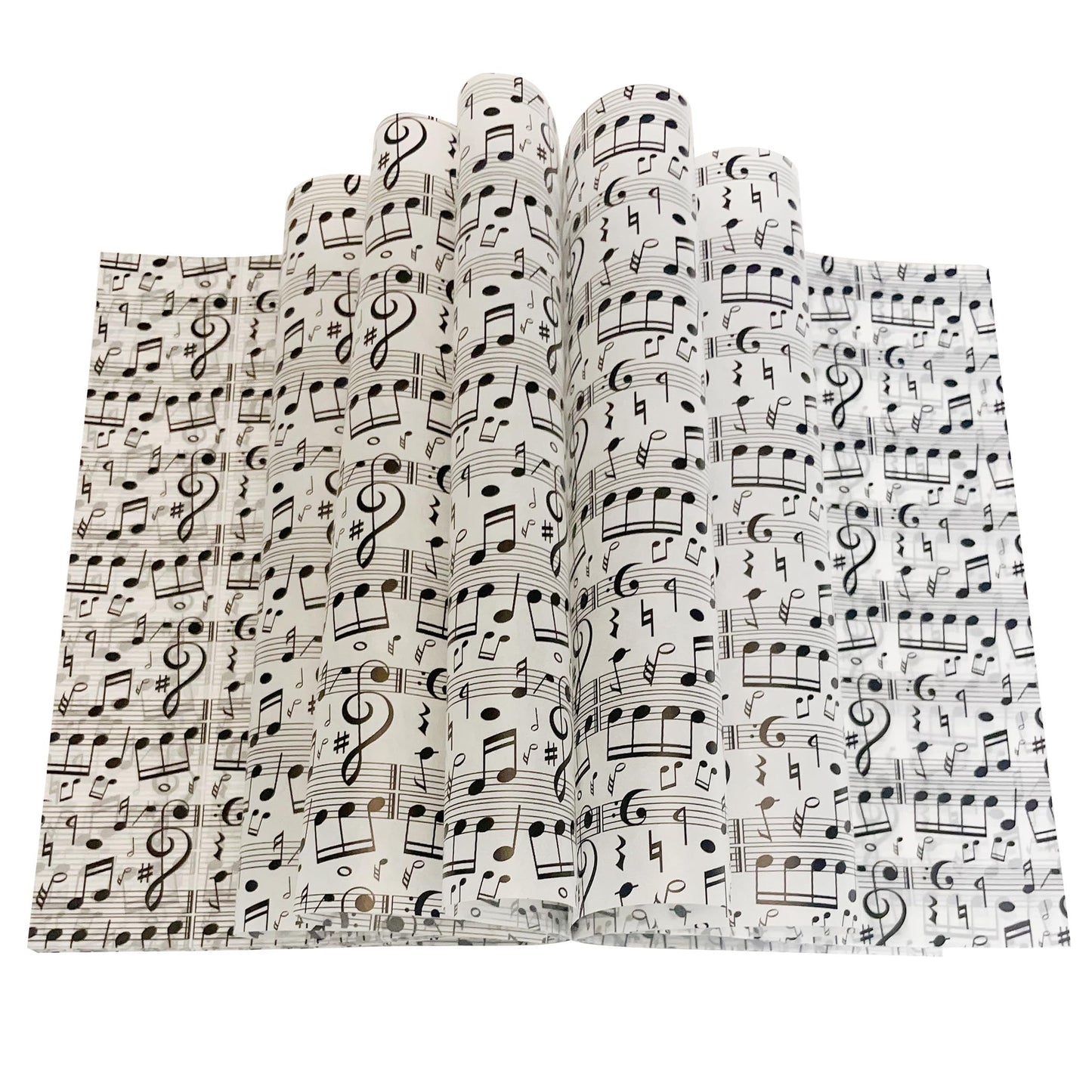Suiwen 150 Black and White Music Note Patterned Wax Paper, Food Picnic Paper, Greaseproof Paper, Waterproof Dry Hamburger Liners Wrapping Tissue for Plastic Food Basket