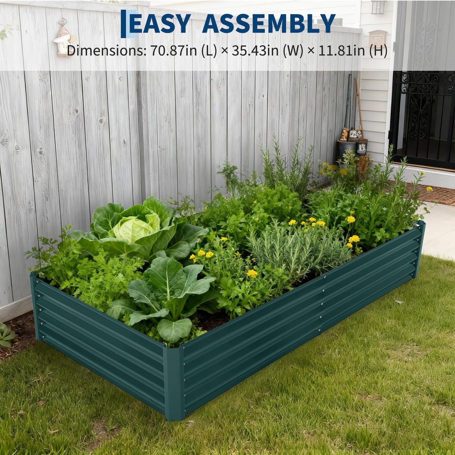 GarveeTech Galvanized Raised Garden Bed Kit with Cover Heavy-Duty Modular Metal Planter Raised Beds for Vegetables with Tool-Assisted Simple Assembly, Reinforced Panels & Optimal Drainage