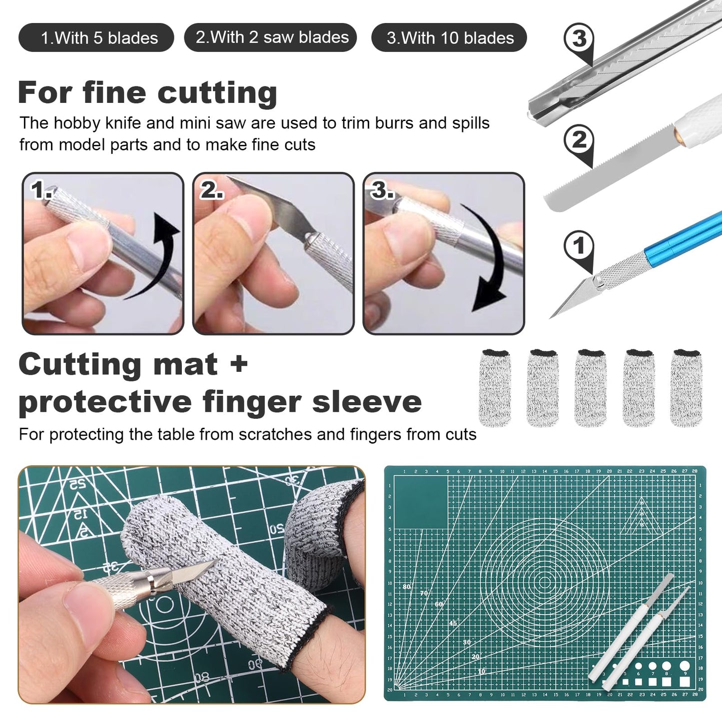 Fippy 101PCS Gundam Model Tools Kit, Hobby Building Tools Kit for Gundam Basic Model Assembling, Building and Repairing