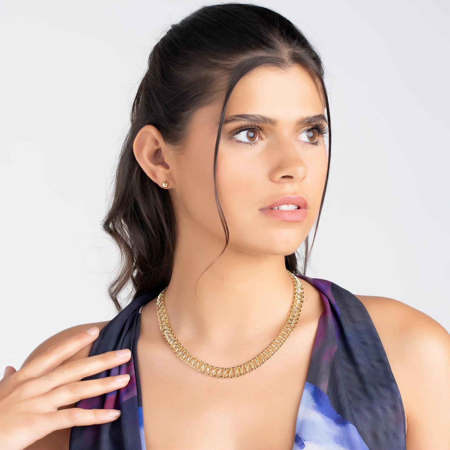 Barzel 18K Gold Plated Mesh Necklace, 16-20 inches, High Polish Finish, Waterproof, Tarnish Free (20 Inches)