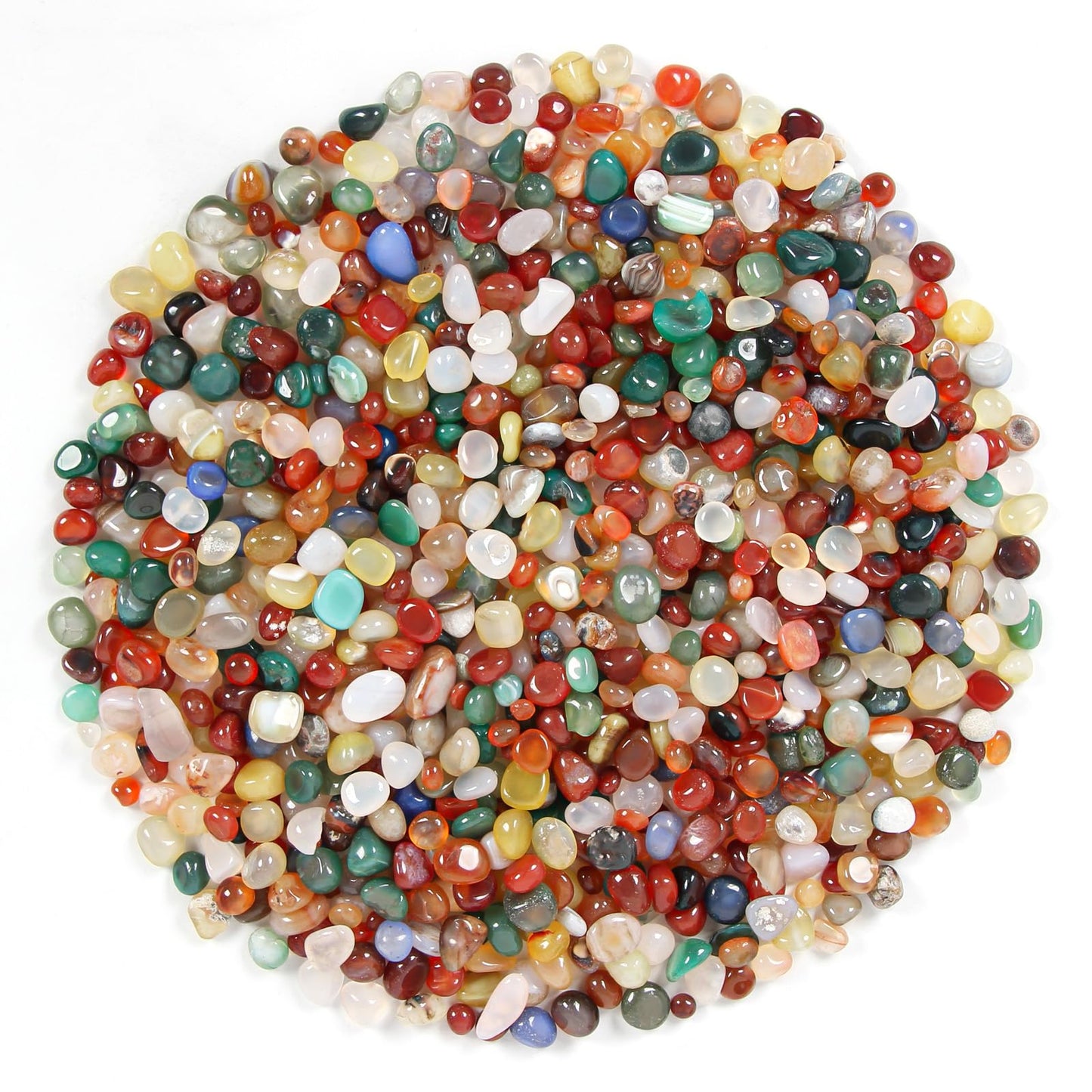 1.1lb Natural Multicolor Agate Crystal Tumbled Chips-Agate Healing Crystals Chips, Crushed Crystal Gemstones for Crafts, Beautiful Package for Gift (Multicolor Agate)