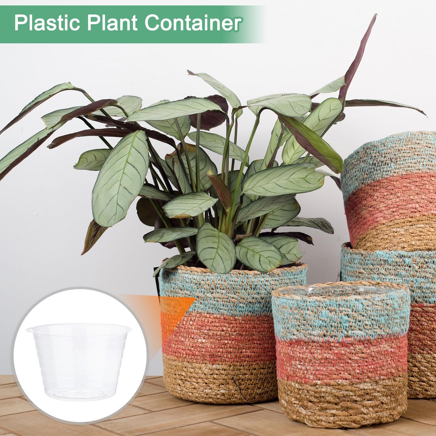 M METERXITY 10-Pack Plastic Plant Saucer, 5 Inch Clear Thin Plant Saucer Drip Tray for Indoor/Outdoor, Planter Liners Nursery Pots