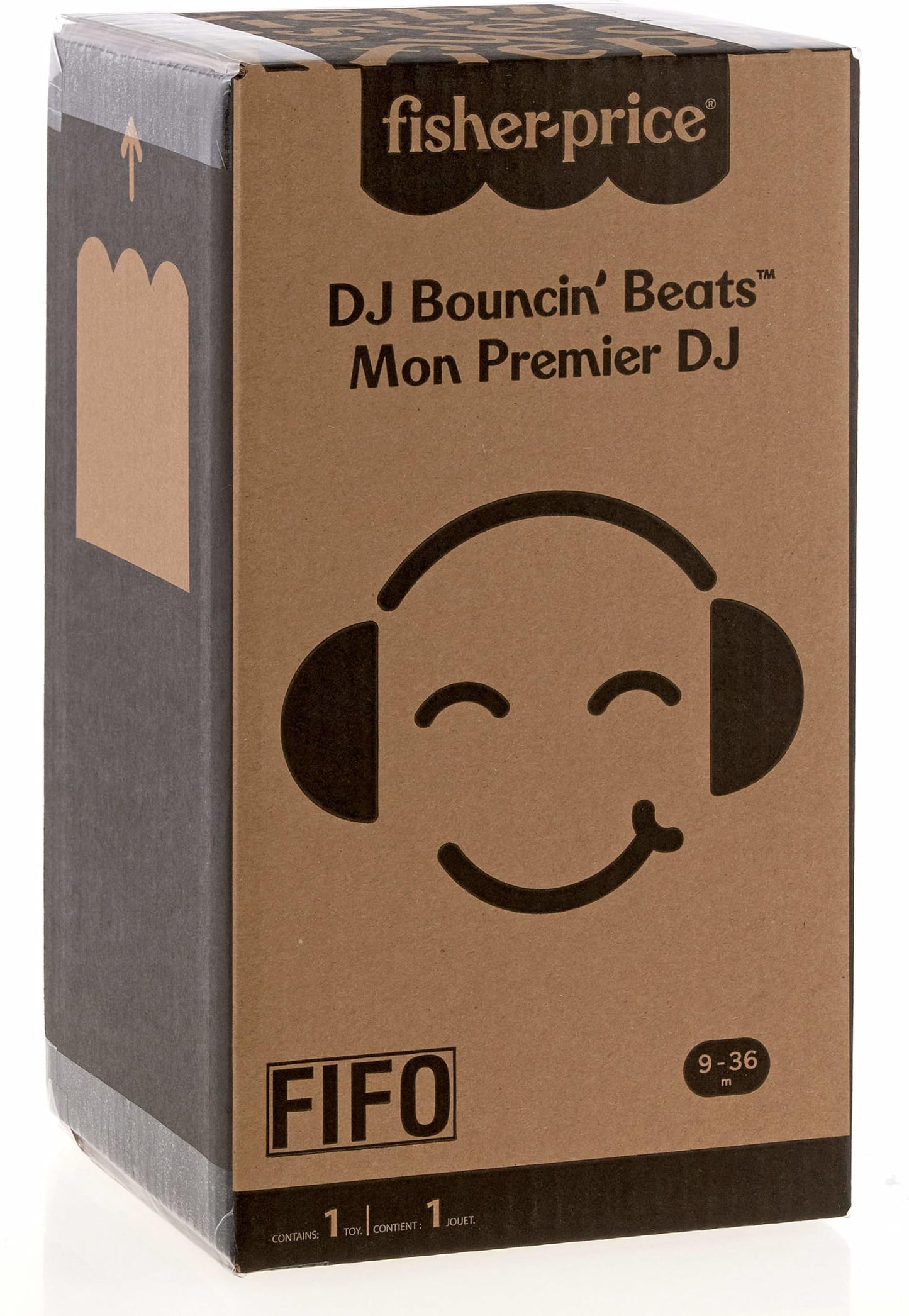 Fisher-Price Baby & Toddler Learning Toy DJ Bouncin’ Beats with Music Lights & Bouncing Action for Ages 9+ Months, Multilanguage Version