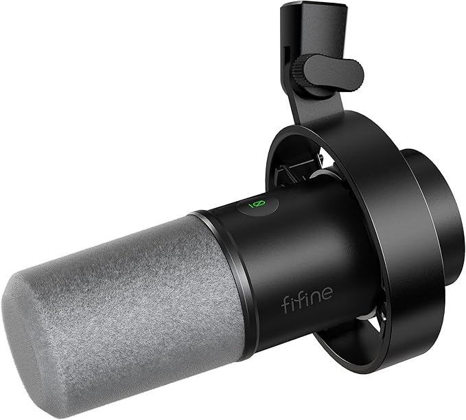 FIFINE Dynamic Microphone, XLR/USB Podcast Recording PC Microphone for Vocal Voice-Over Streaming, Studio Metal Mic with Mute, Headphone Jack, Monitoring Volume Control, Windscreen-Amplitank K688