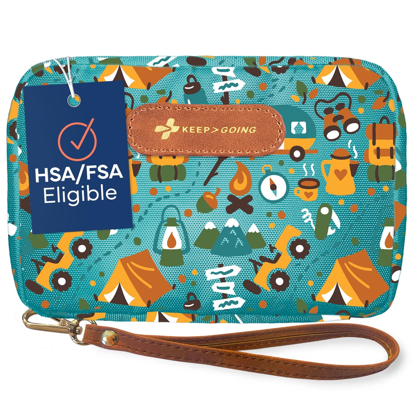 KeepGoing Travel First Aid Kit for Kids – 130 Pc. for Car, Home, Purse, Diaper Bag & Backpack with Latex-Free Bandages - Mini First Aid Kit Travel Size TSA-Approved