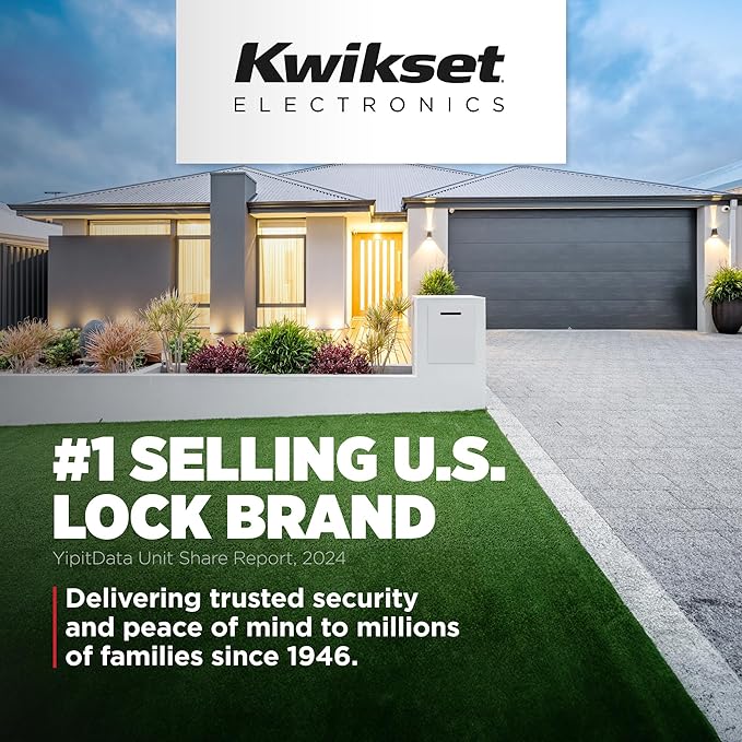 Kwikset HomeConnect 620 Z-Wave Long Range Enabled Keypad Smart Lock Convenient Keyless Entry, Customizable User Codes, Ring Alarm Compatible, Hub Required, Sold Separately Venetian Bronze Contemporary