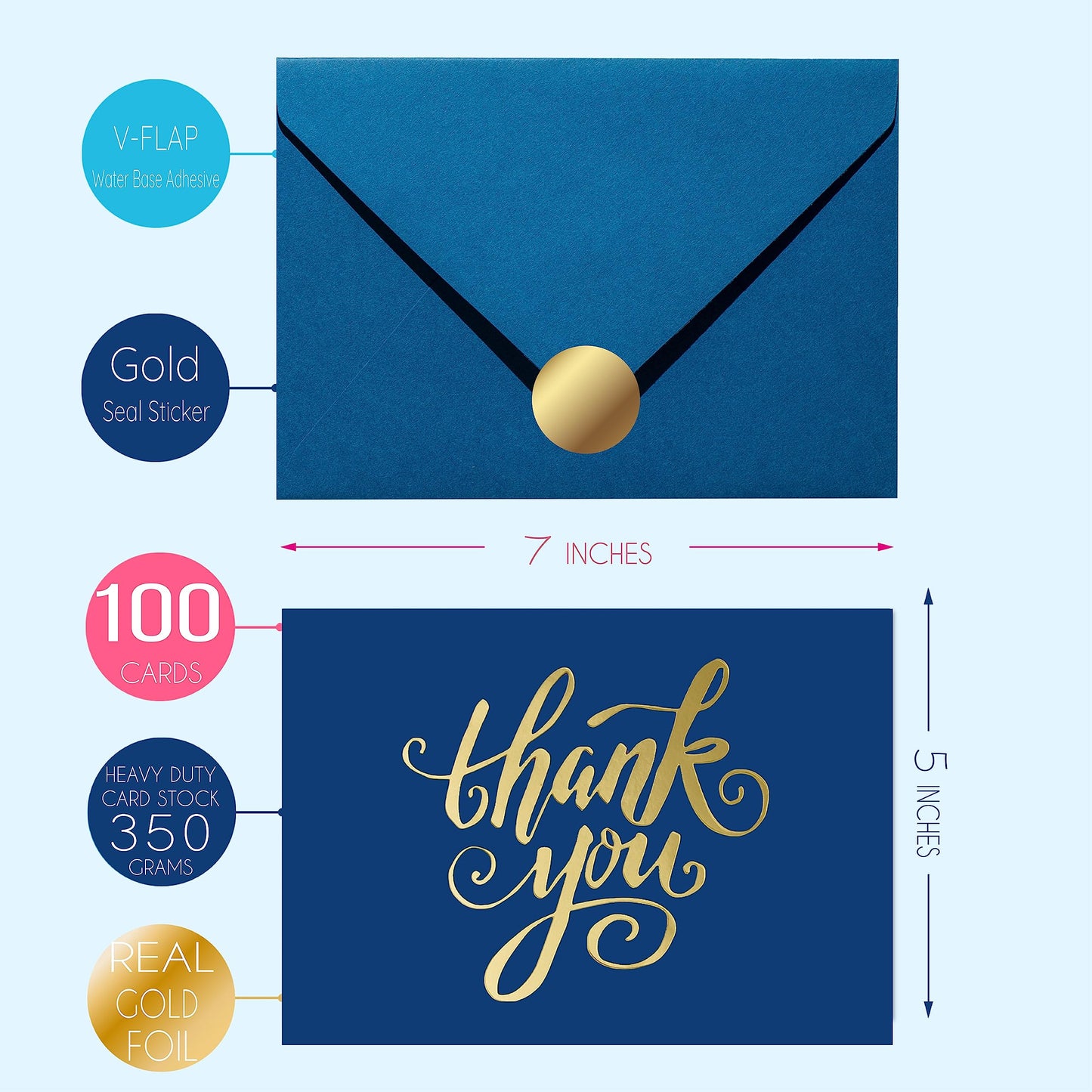 Janvale 100 All Occasion Cards Assortment Box with Color Envelopes，All Occasion Cards Set with Greeting Inside, Large 5 x 7 inch Cards with Stickers and Dividers