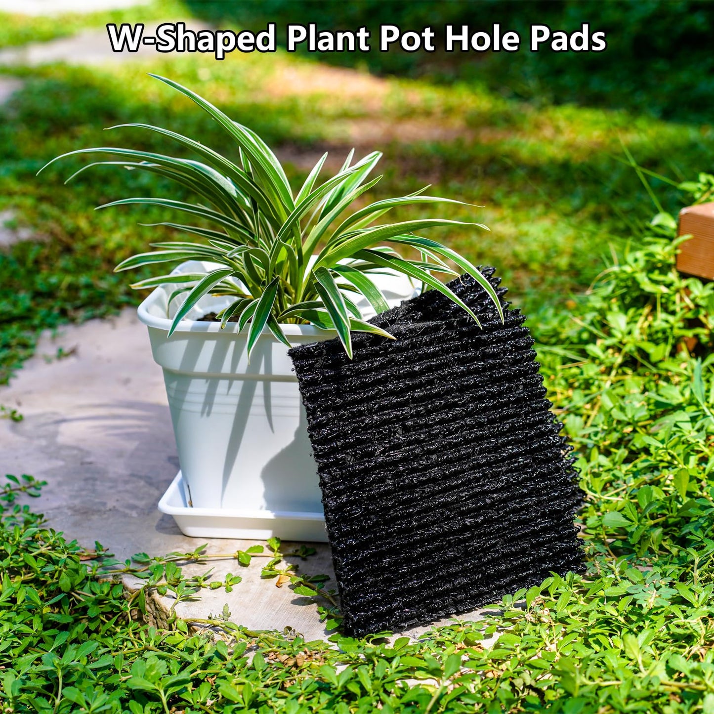 YENXIKU 6-Pack Flexible Plant Pot Mat - Planter Water Liners for Inside of Potted Plants, Easy-to-Cut Soil Protection & Aeration Mat (6.3 inch)