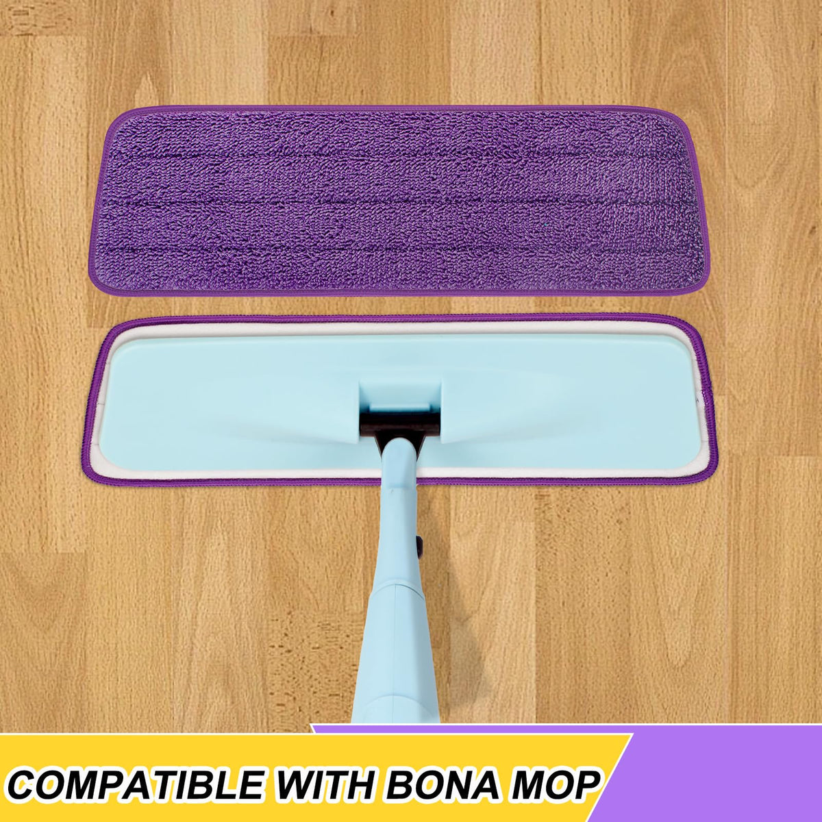 8 Pack 16.5 inch Reusable Mop Pads Microfiber Spray Mop Replacement Heads for Wet