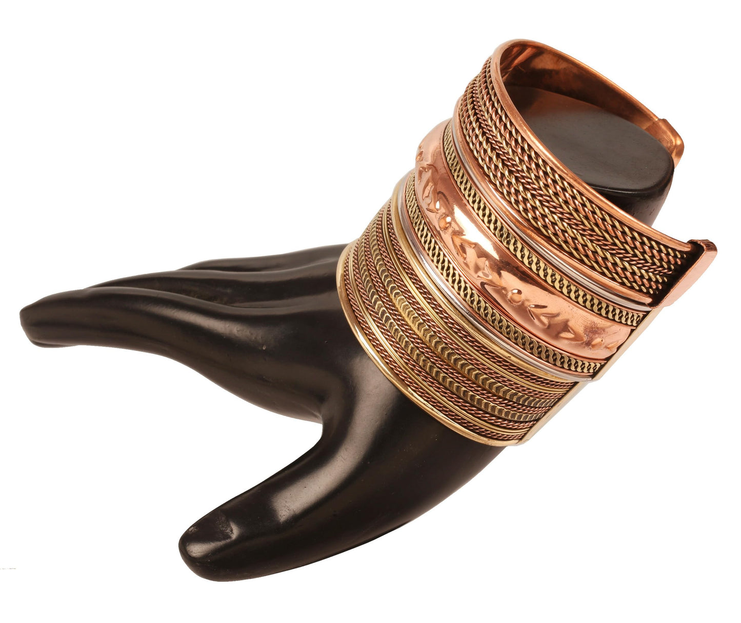 Touchstone copper bracelets | gift for men women |adjustable 100% pure solid real magnetic jewelry | handmade bracelet set combo | rope braided tibetan bangles. Set of 3 different designs