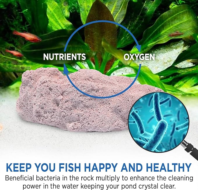 Magic Tank Rock, Fish Tank Rocks for Enhancing Water Clarity with Your Regular Cleaning Routine, Fish Friendly Aquarium Rocks, All Natural Aquarium Decor, Small, Up to 750 Gallons