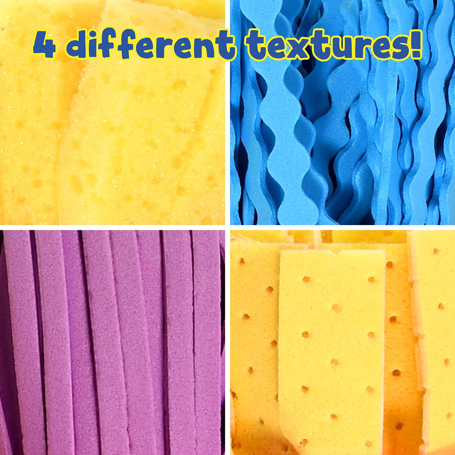 READY 2 LEARN Textured Art Tools | Set of 4 | Jumbo Paint Brushes for Toddlers and Kids | Set 2 | DIY Patterns and Effects