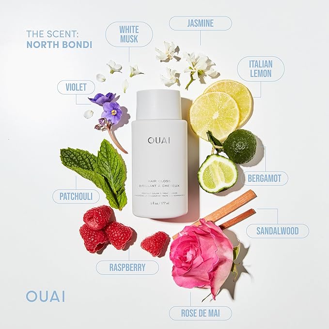 OUAI Hair Gloss - In-Shower Shiny Hair Treatment & Glaze with Frizz Control - Heat Protectant Infused with Hyaluronic Acid, Rice Water & Panthenol - Paraben, Phthalate & Sulfate Free (6 Oz)