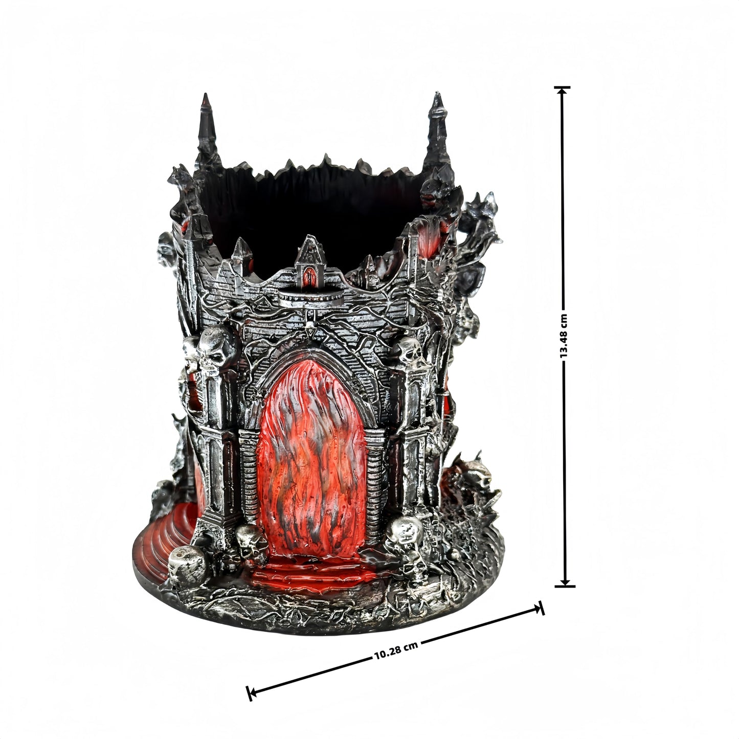 LOOYAR Dante's Inferno Resin Castle Pen Holder and Aquarium Décor - Medieval-Themed Desk Ornament