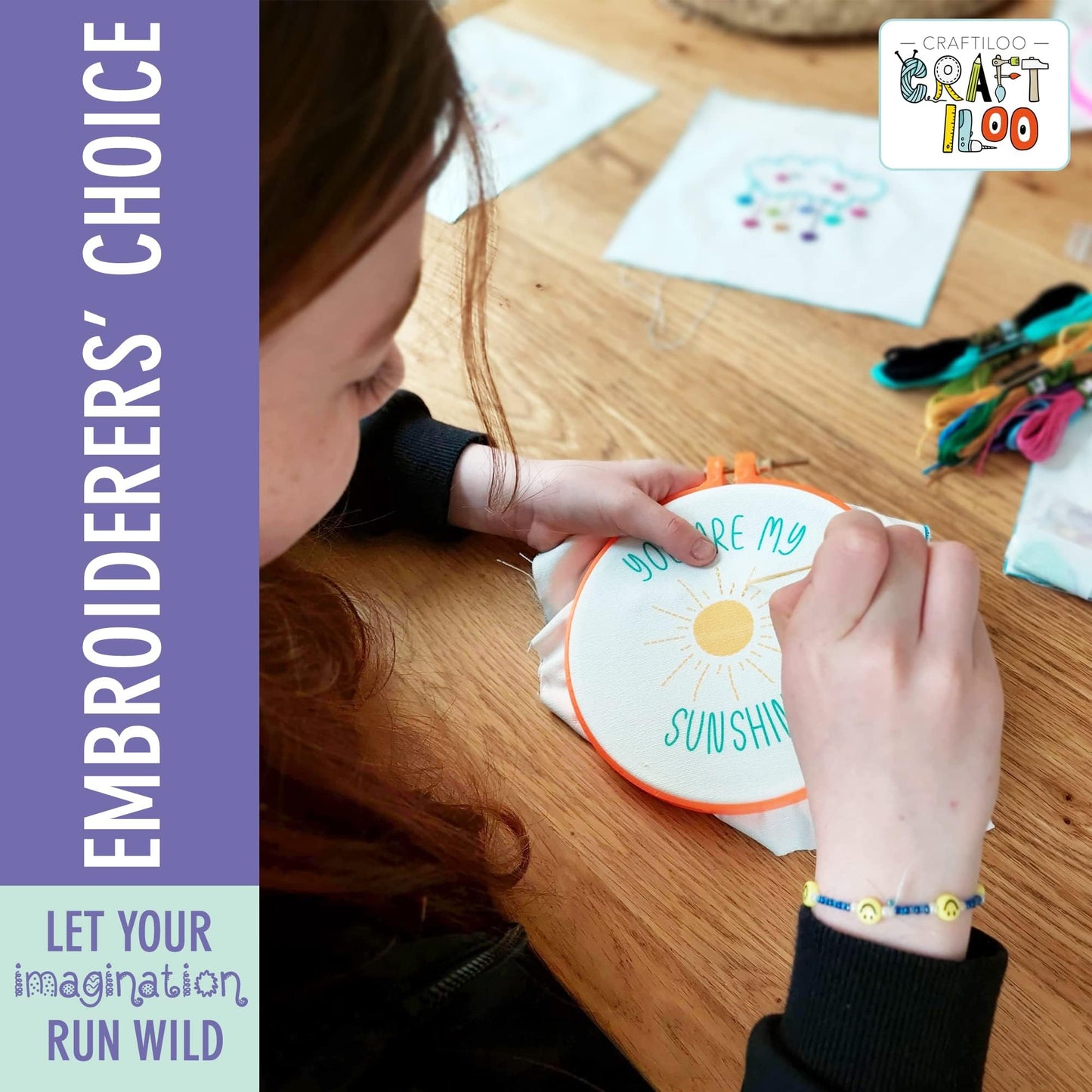 10 Pre-Stamped Embroidery Patterns for Beginners Embroidery Kit for Kids Girls Needlepoint Kits for Beginners Cross Stitch Craft Sewing Perfect for Ages 7-13