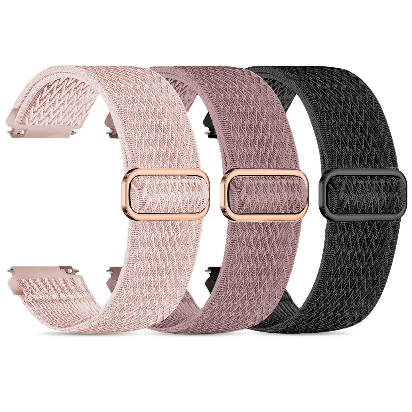 Tovimall 3 Pack ID208 Plus Smart Watch Bands for Fitpolo/Quican/Aeac/Tensky ID208 Plus Smartwatch, 22mm Elastic Nylon Replacement Wristband Adjustable Straps for man woman