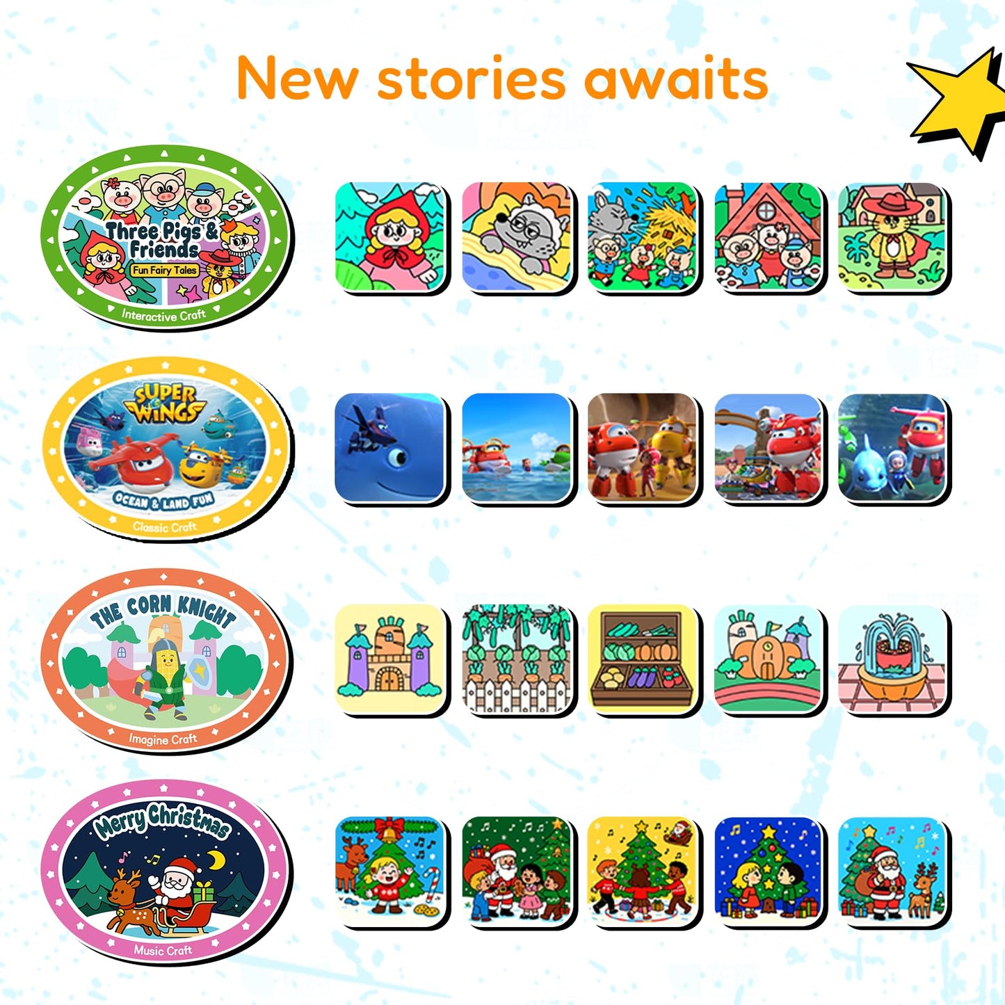 seedpace Interactive Story Machine for Kids: Screen-Free Player with 3 Story Books, 120 Stories, 600 Minutes, Bluetooth Speaker, Robot Pet, Educational Toy, Learning, Toddlers Gift