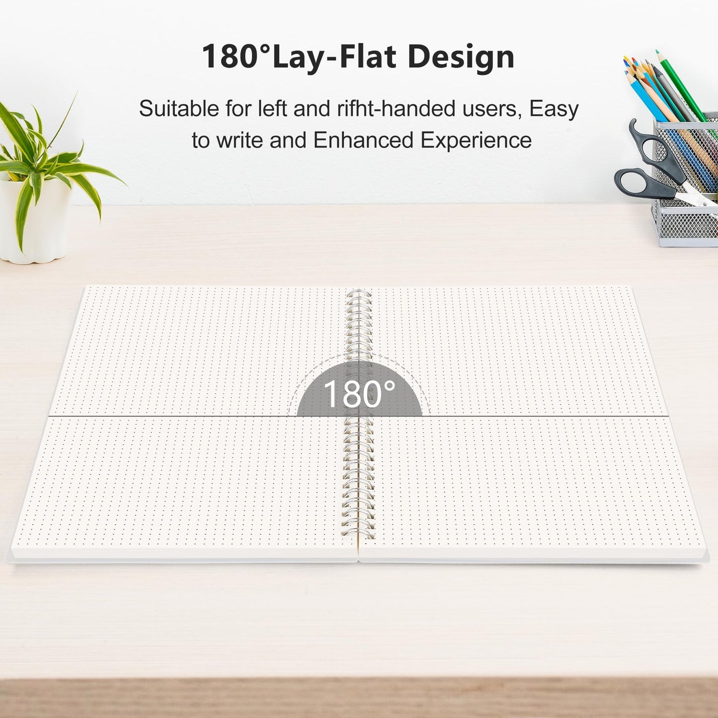 RETTACY Dotted Journal Notebook, 3-Pack, 160 Pages per Pack, A5 Medium Size (5.7'' × 8.3''), 100 GSM Thick Paper, Spiral-bound, Flexible Plastic Cover, for Journaling, Planning, Tracking