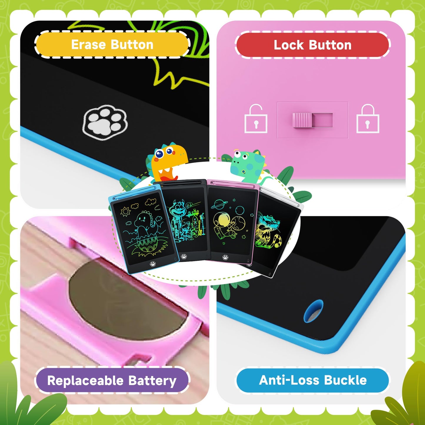26 Packs LCD Writing Tablet, 8.5INCH Doodle Board for Child, Erasable Kids Drawing Pad, Electronic Drawing Writing Board for Kids Adults Learning & Education, (Blue+Pink+Black+White)