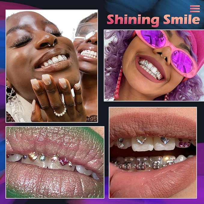 MYYKO 245PCS Tooth gems kit for Teeth,Tooth Gem Tooth Jewelry Set DIY Fashion Teeth Artificial Crystal Reflective Teeth, Used for Fashion Life and Parties