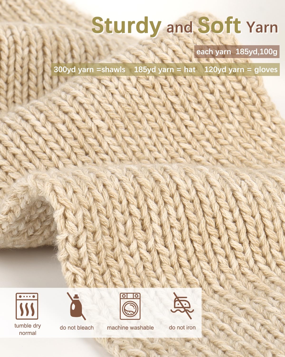 Katech Beginner Knitting Kit - Learn to Knit Kit for Adults & Kids - Complete Hat, Scarf, Gloves Starter Kit with Step-by-Step Instructions