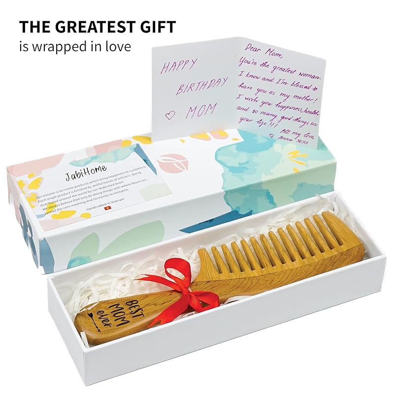 Wooden Comb, Mom Birthday Gifts, Best Mom Ever Gifts, Facial Beauty Roller Skin Care Tools, Mother's Day Present for Mom