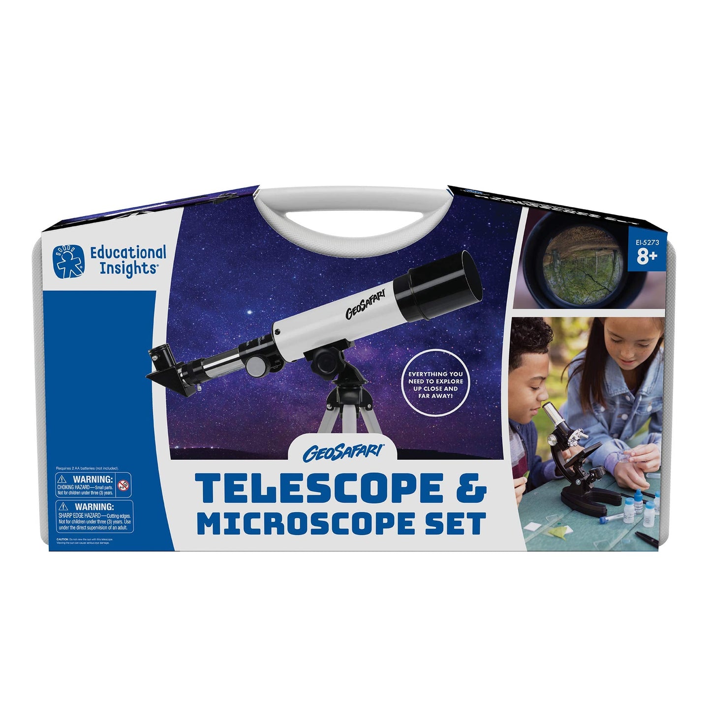 Educational Insights GeoSafari Telescope & Microscope Set - Science Kit with Refractor Telescope and Microscope for Kids, Includes Prepared Slides, Discovery Toys, Science Gifts for Kids 8-12
