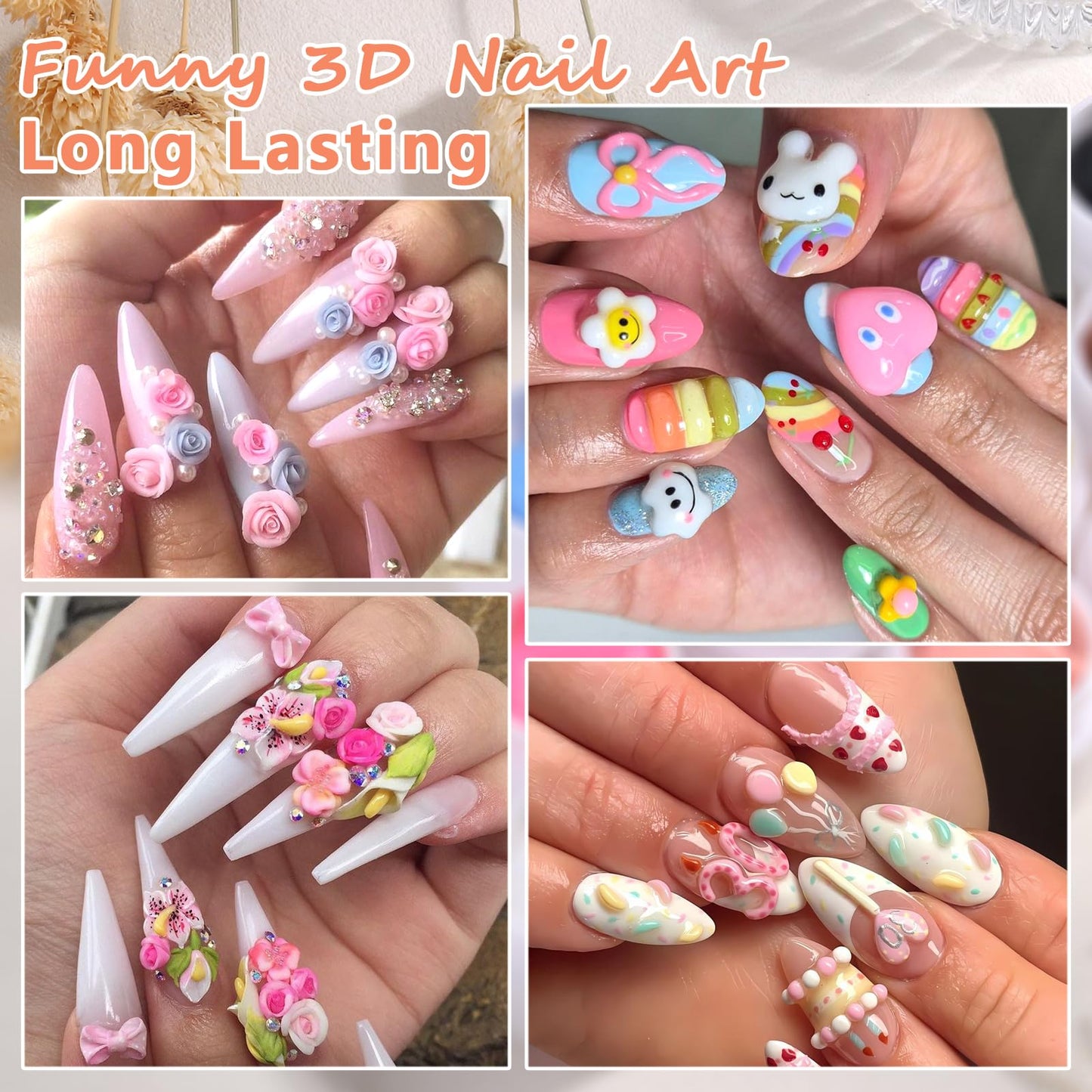SUTOKAKA Solid Builder Nail Gel Set, 12 Colors Non-Sticky 3D Sculpting Gel for Nail Art Painting Drawing Carving Molding With Silicone Sculpture Pen for Manicure Salon Home DIY