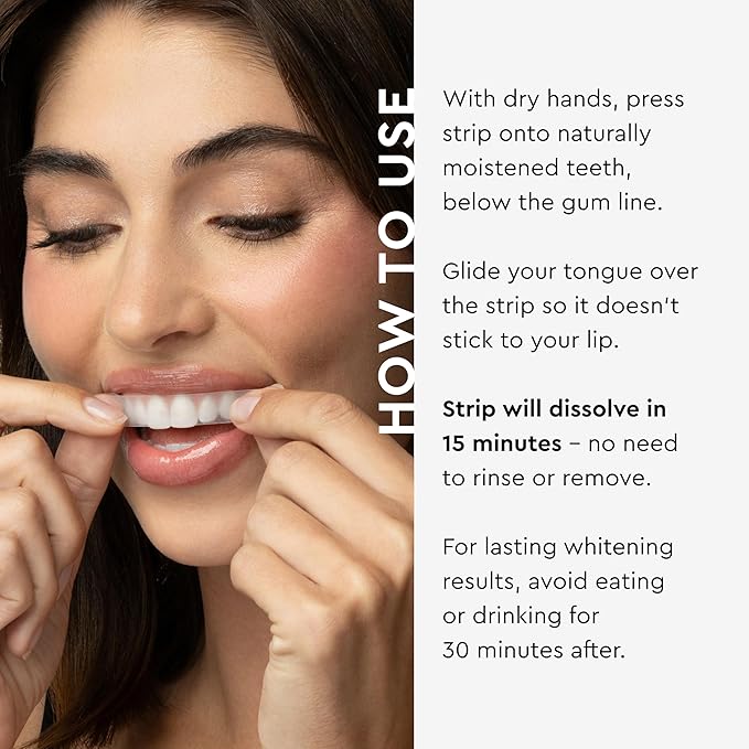 MOON Dissolving Teeth Whitening Strips, 28 Platinum Express No Rinse White Strips, Winter Mint, Hydrogen Peroxide & Essential Oils, Whiten Sensitive Teeth up to 8 Shades in 1 Week, Travel Essentials