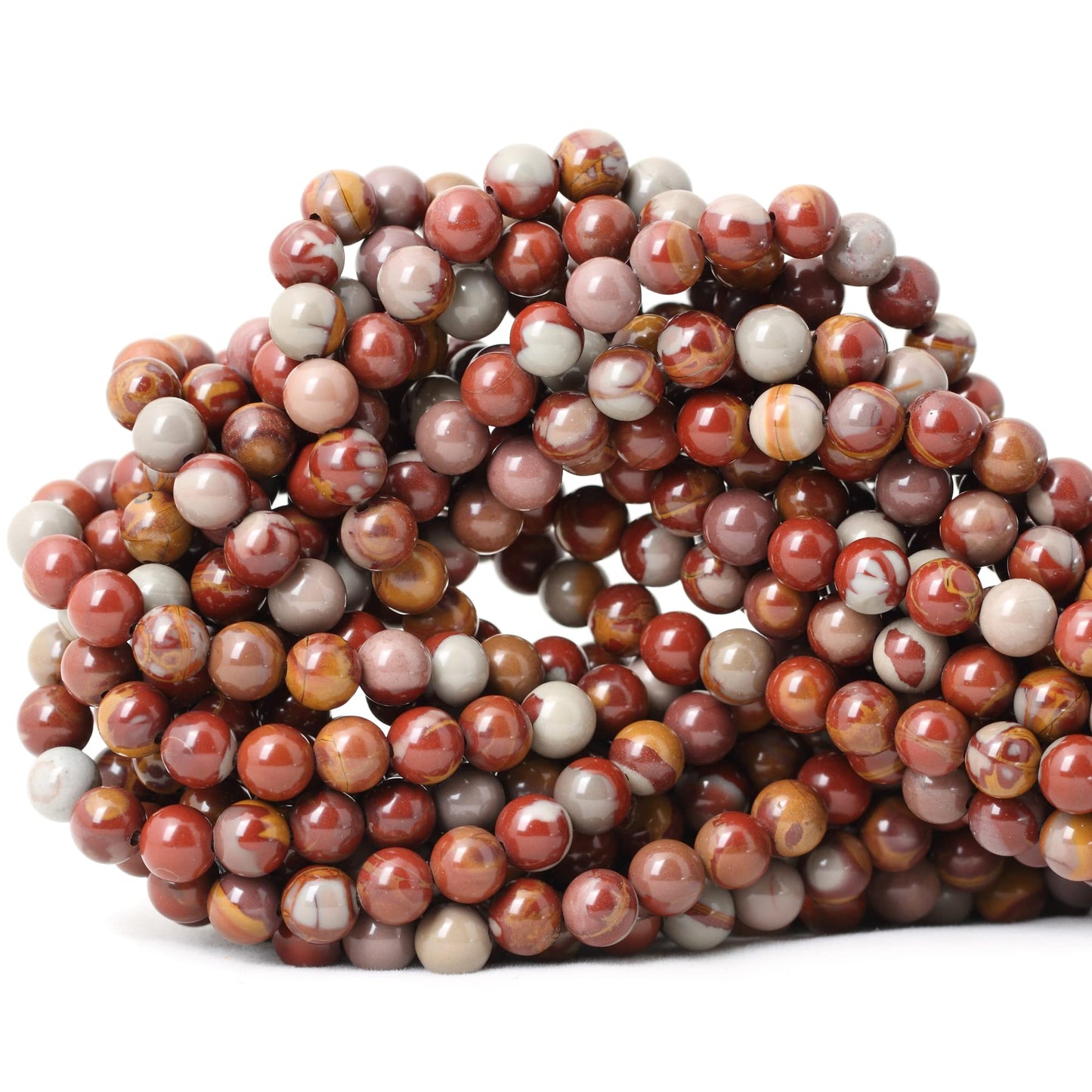 CHEAVIAN 60PCS 6mm Natural Aust Noreena Jasper Gemstone Smooth Surface Round Loose Beads for Jewelry Making 1 String 15 Inches