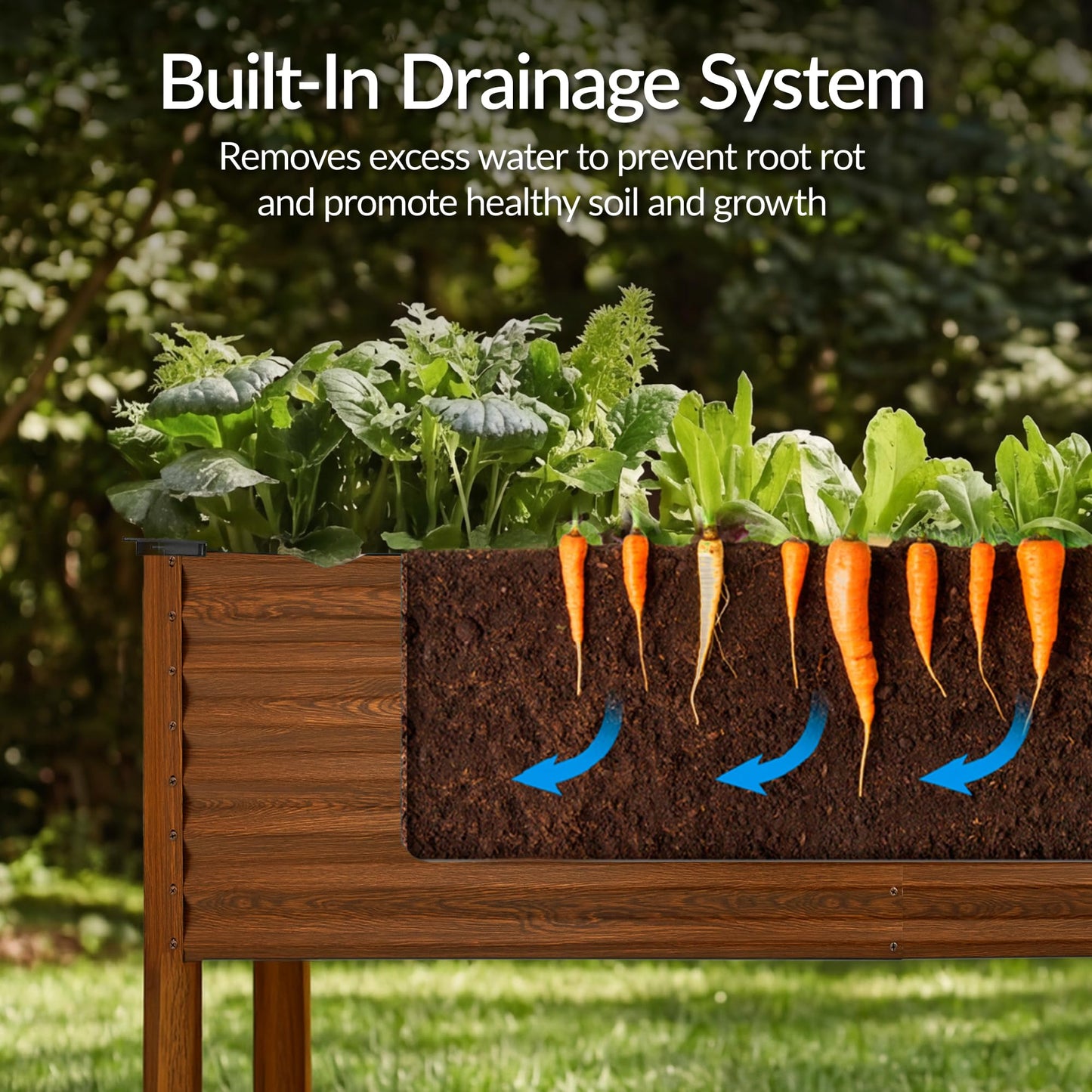 Best Choice Products 72x24x30in Non Toxic Galvanized Raised Garden Bed, Metal Elevated Planter Box, Vegetable Garden, 100% Non Toxic Materials - Wood Grain