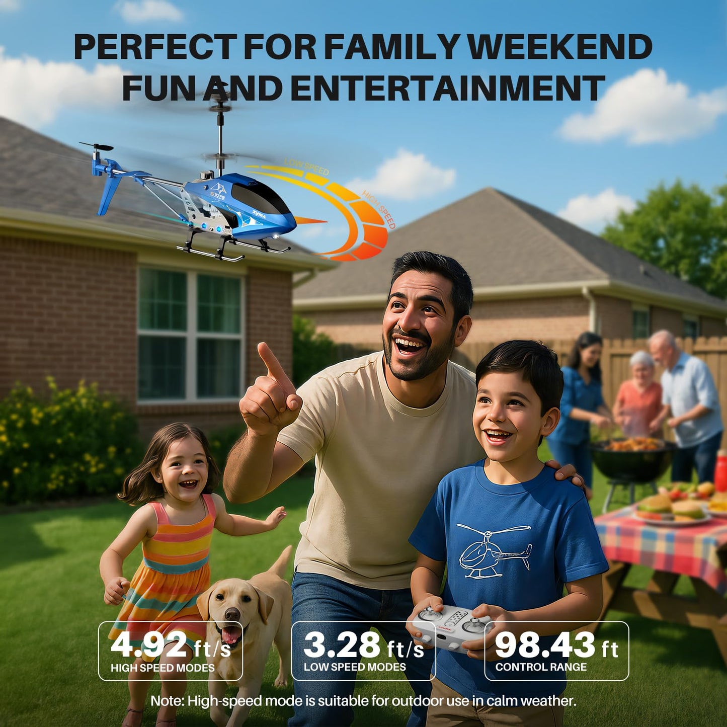 SYMA Remote Control Helicopter, S107H-E RC Helicopter with One Key take Off/Landing, High & Low Speed and Durable Alloy Design, Gift Toy for Kids and Beginners