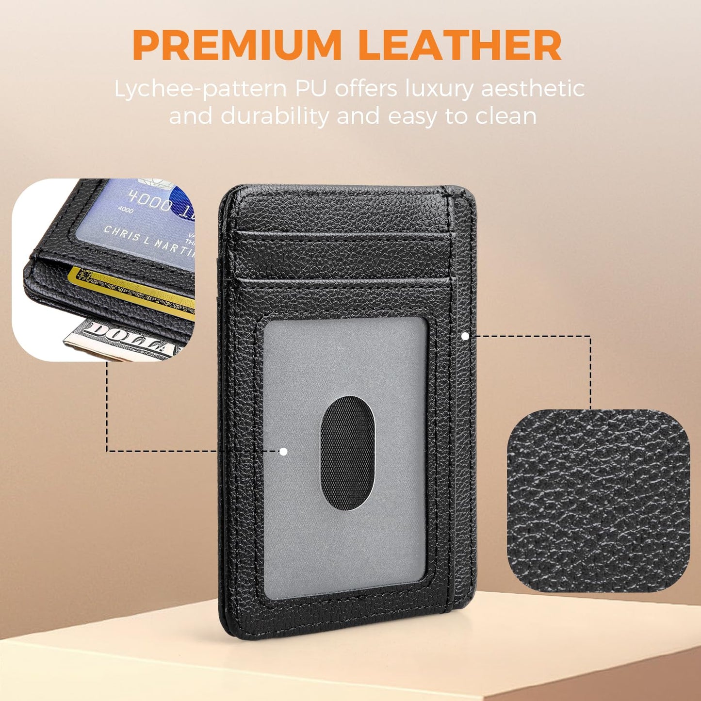 Leather Bat Wallet for Men and Women Personalized Wallet,Design with Cut-out Face,Slim Pocket Bat ID Wallet for Quick Access,Multiple Card Slots and Cash Compartments, the Best Gift for Holiday