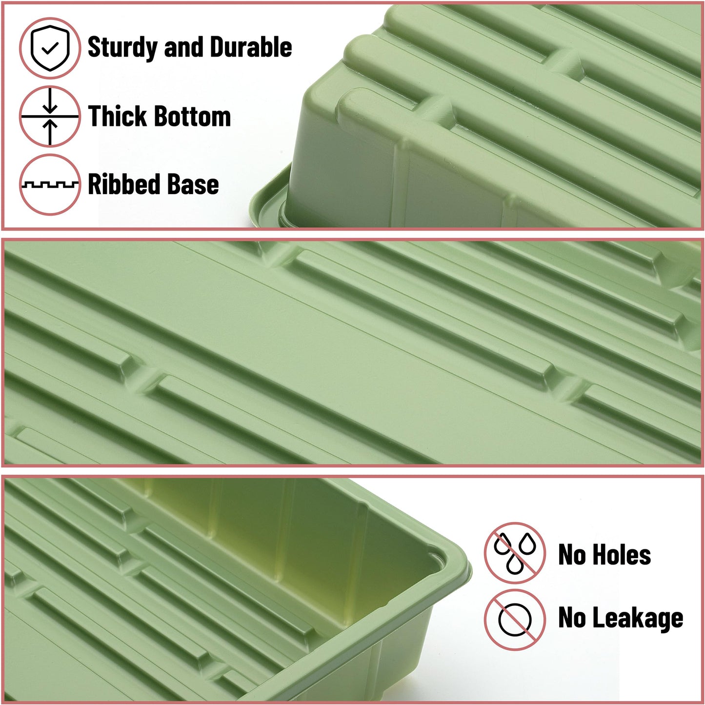 Mr. Pen- Seed Starter Trays, 10 Pack, 17"x10"x2.4", Durable Plastic Growing Trays, Stackable and Reusable Seedling Starter Kits for Indoor, Outdoor, Greenhouse Gardening, Planting, Hydroponic Systems