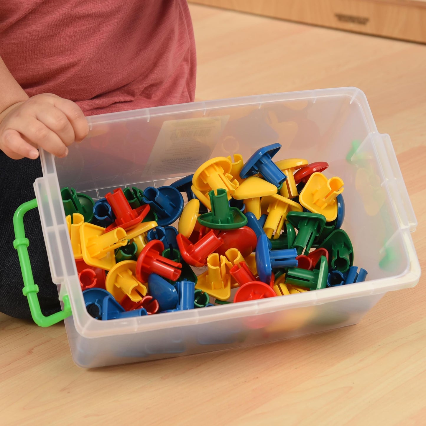 Constructive Playthings Mega Pegboard – 100 Oversized Pegs with Stand & Storage | STEM Manipulative for Math, Science & Special Needs