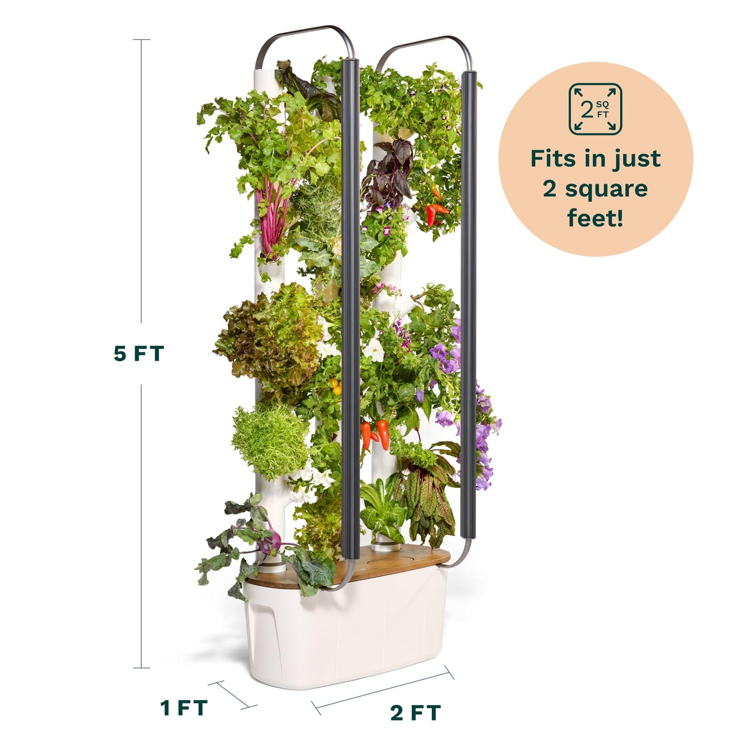 Gardyn Home 4 Vertical Hydroponics Growing System Kit - 30 Non-GMO Plants, Herbs, Vegetables - Smart Tower Garden Hydroponic Herb Garden Planter Indoor Kit - Indoor Gardening System w/LED Grow Lights