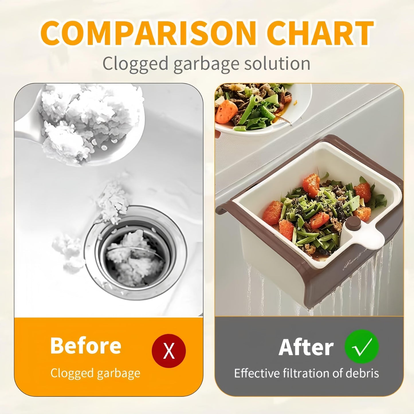 Corner Sink Strainer,Sink Strainer Basket,2026 New Upgraded Suction Cup Press Sink Drainer Basket,Food Drainer for Sink,Practical Corner Kitchen Sink，Sink Ccorner Strainer Helper (Brown)