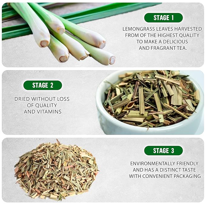 Lemongrass Tea Loose Leaf Bulk – 8 oz Loose Leaf Herbal Tea – Tea With Lemongrass – Lemongrass Teas – Caffeine Free - Loose Leaf Tea Lemongrass - Lemongrass Tea Loose – Lemongrass For Tea