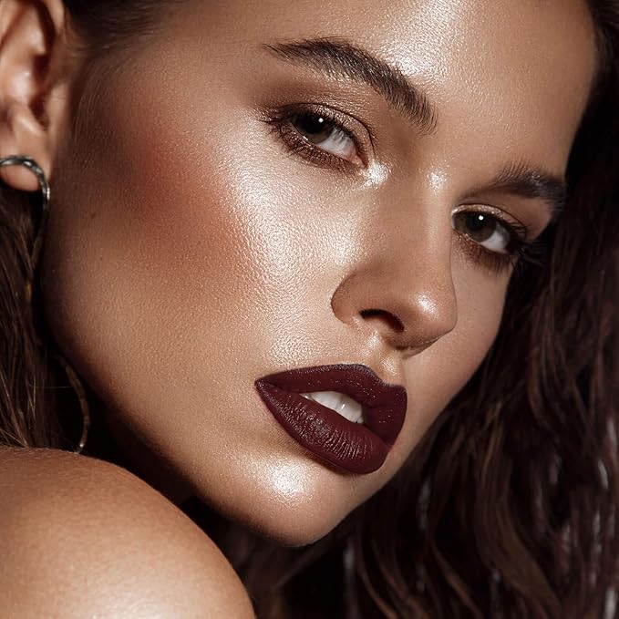 Drak Brown Matte Liquid Lipstick Stay Long Lasting, Highly Pigmented Rich Lip Colors, Smudge-Proof, Waterproof, Transfer-Resistant（Chocolate）