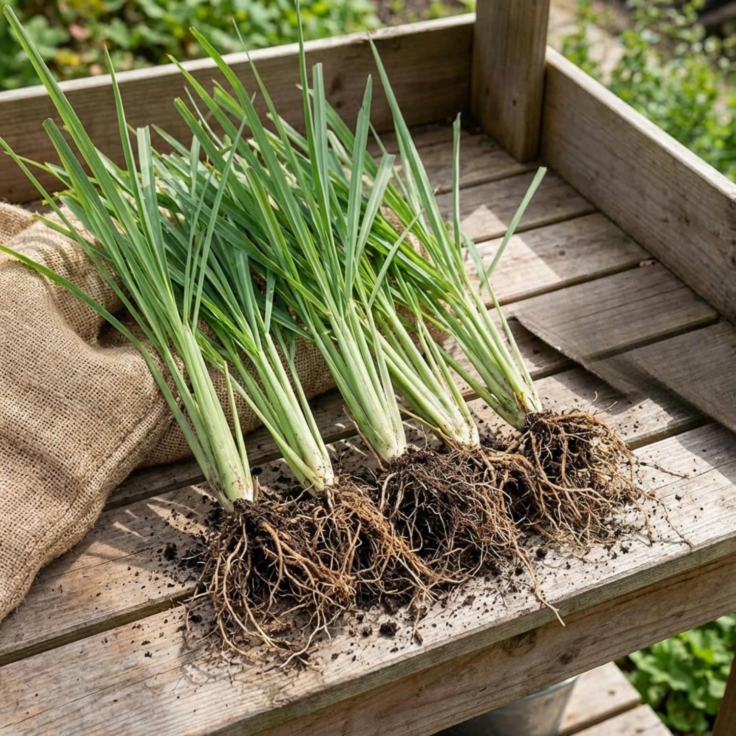 5 Live Lemongrass Plants, Lemon Grass Rooted Stalks, Fragrant Herb for Indoor and Outdoor Gardening, 4-7 Inches
