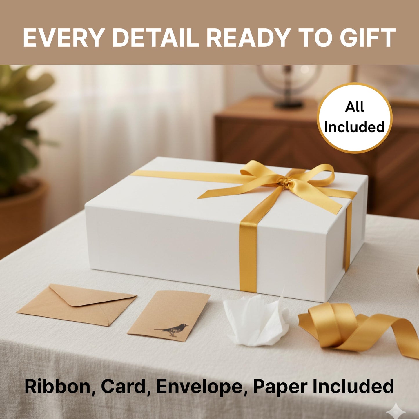 CECOBOX - Gift Boxes with Lids for Presents 11"x7.5"x3" - Matte, Collapsible Magnetic Closure Gift Box - Groomsmen & Bridesmaid Proposal Boxes, Wedding, PR, Birthdays, Holidays (White)