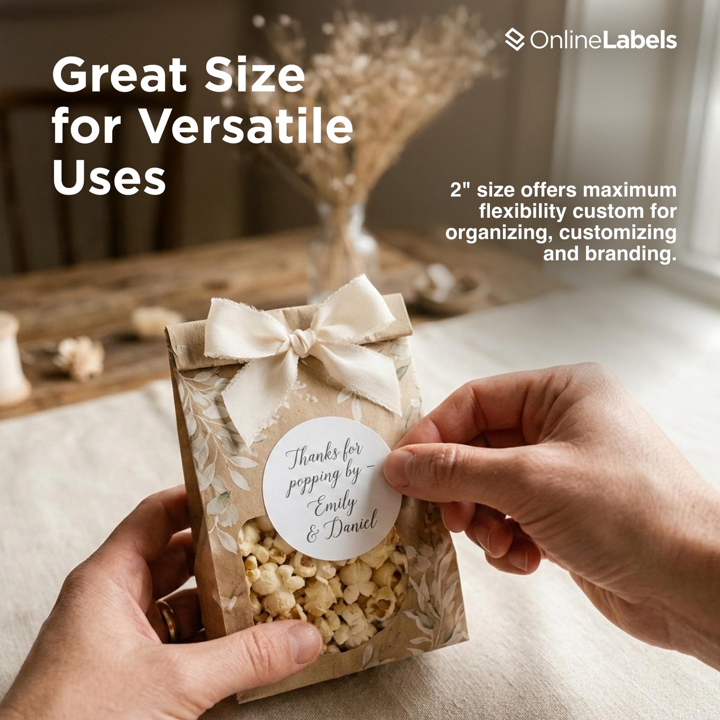 OnlineLabels 2" Round Labels – Permanent Adhesive, White Matte – for Jar Lids, Product Packaging, & Favors – for Inkjet & Laser Printers – Pack of 2,000 Labels, 100 Sheets OL5375WX