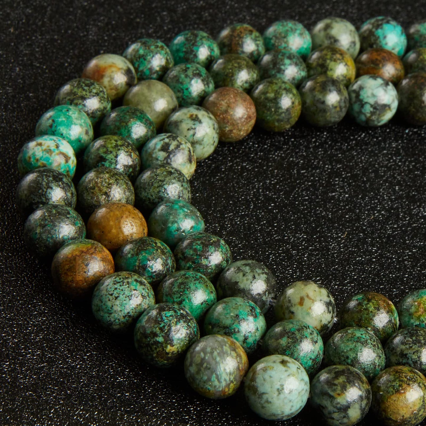 45pcs 8mm Natural African Turquoise Beads Gemstone Beads Round Loose Beads for Jewelry Making