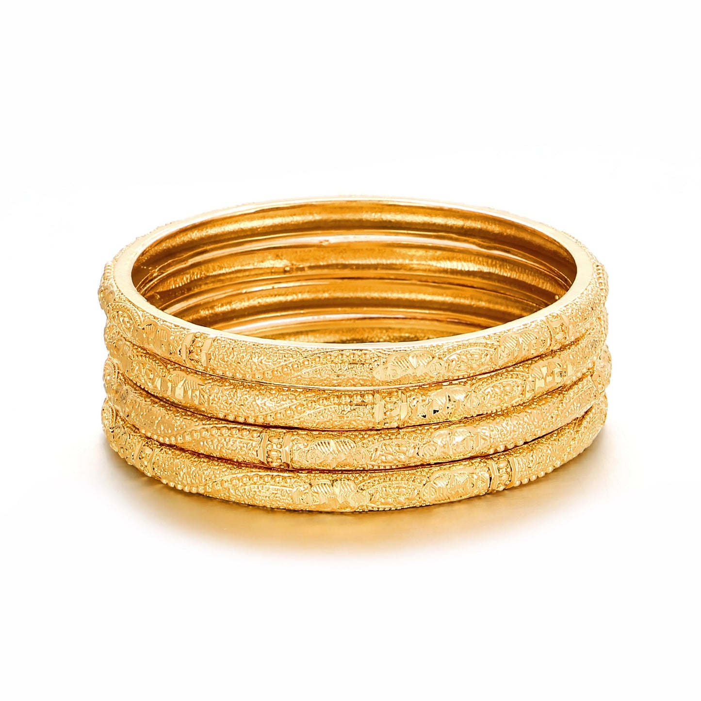 Ethlyn Large Sized Wrist Women Bracelets 2.7inch 18K Gold Plated Fixed Big Size Wrist Bangles Sets (4pcs /lot) (MY2357)