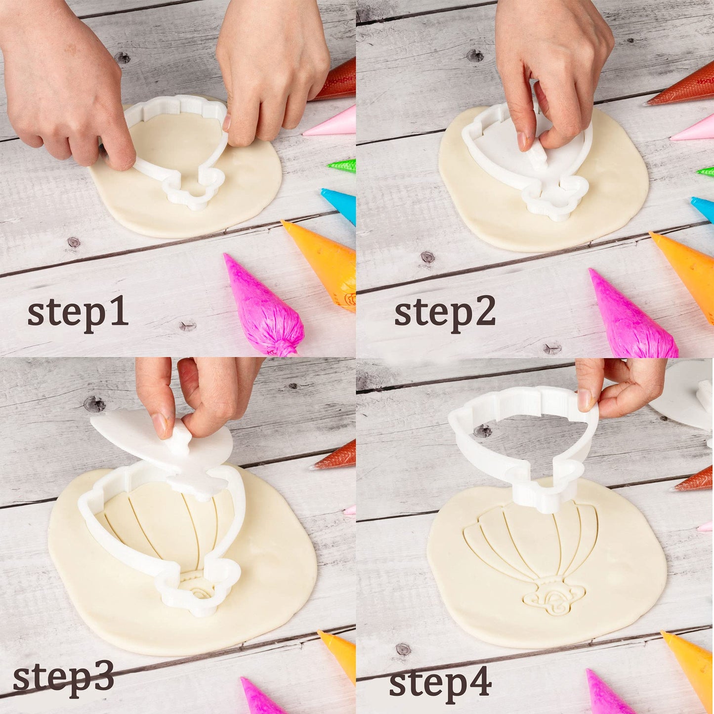 Flycalf Love Cookie Cutters Set of 7 with Plunger Stamps Holiday Gifts Baking Cake PLA Kitchen Diamond Love Ring Shapes for Kids 3" Mold Supplies Biscuit Tools