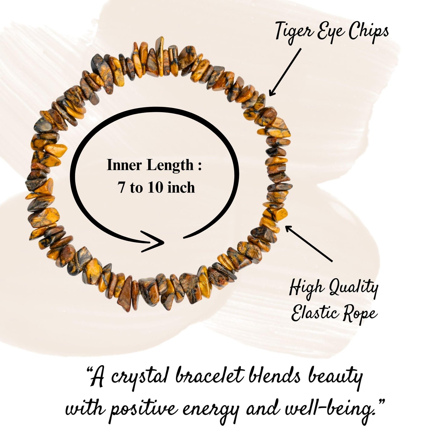 Amazing Gemstone Chips Bracelet (Tiger Eye)