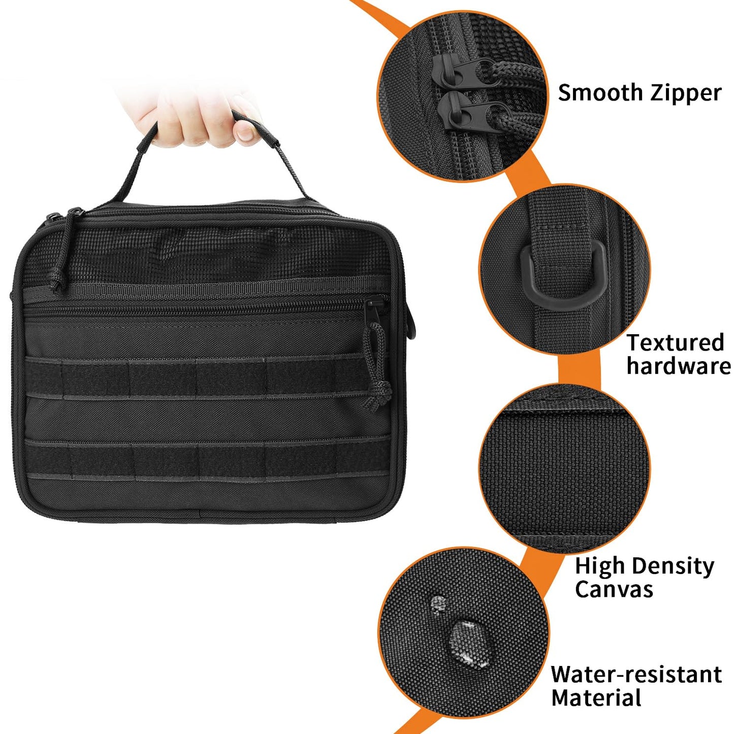SMONT Toiletry Bag for Men, Mens Toiletry Travel Bag, Tactical Hanging Shaving Hygiene Dopp Kit Bag for Bathroom Black